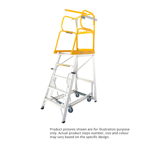 Navigator Order Picking Ladder - 150KG - 14 Steps - Pro Model