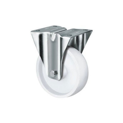 210kg Rated White Nylon Castor - 125mm - Fixed