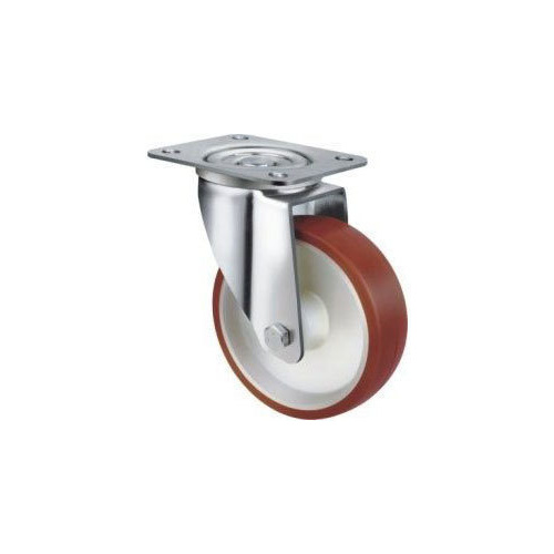 140kg Rated Urethane on Nylon Castor - 80mm - Swivel Plate