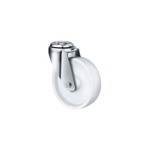 180kg Rated Stainless Steel Nylon Castor - 80mm - Bolt Hole
