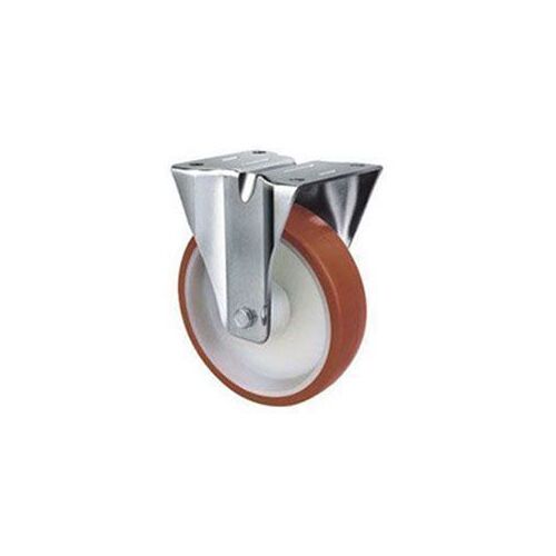 180kg Rated Stainless Steel Urethane Castor - 80mm - Fixed