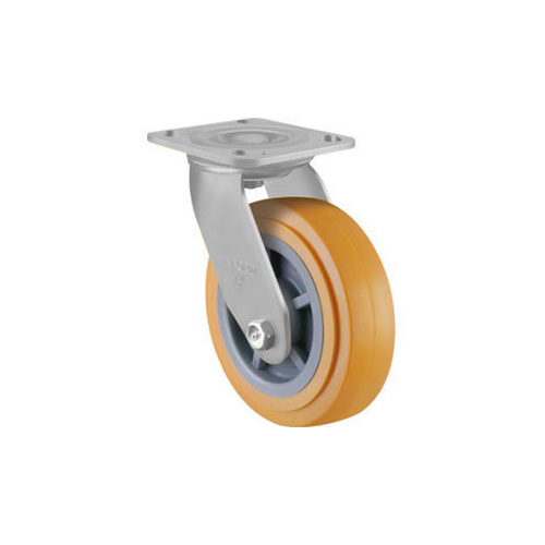 250kg Rated Urethane On Nylon Castor - 125mm - Swivel Plate