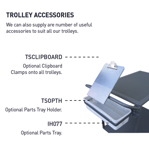 Trolley Attachments - Parts Tray Holder - Blue