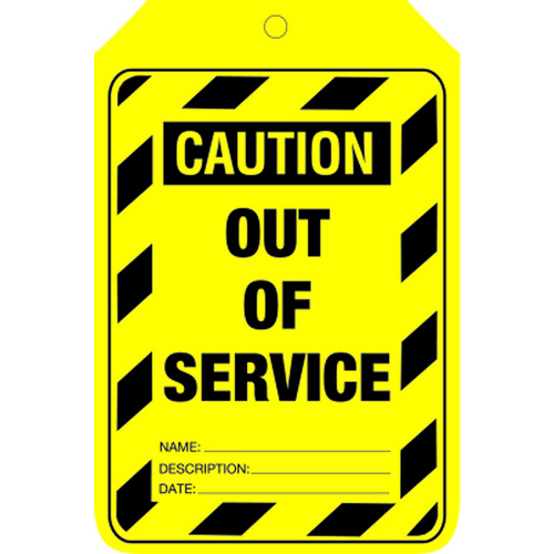 Caution Out Of Service Card - Pack of 100